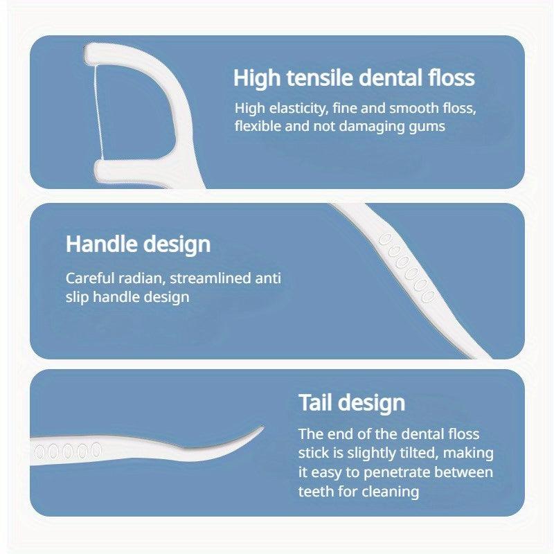 50 Disposable Dental Floss Picks Portable Toothpicks for Hotels and Restaurants