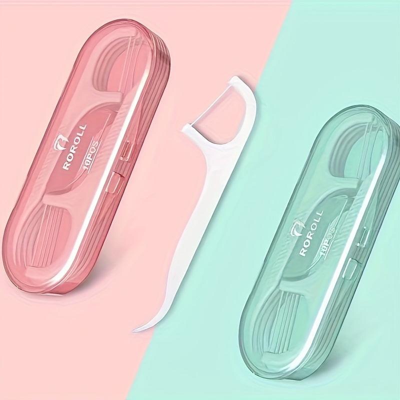 2sets Travel Dental Floss Box Portable Toothpick Box Disposable Dental Floss