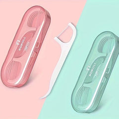 2sets Travel Dental Floss Box Portable Toothpick Box Disposable Dental Floss