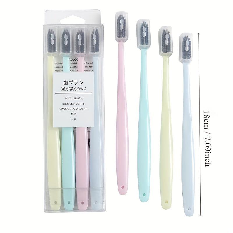 4pcs Macaron Adult Toothbrush Soft Hair