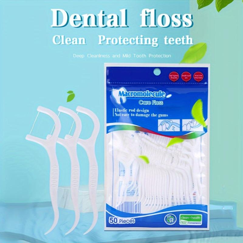 50pcs Dental Floss Sticks for On the Go Oral Care - Portable Polymer Picks