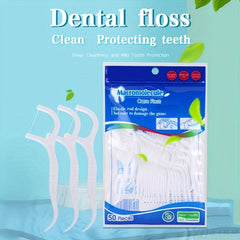 50pcs Dental Floss Sticks for On the Go Oral Care - Portable Polymer Picks