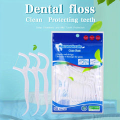 50pcs Dental Floss Sticks for On the Go Oral Care - Portable Polymer Picks