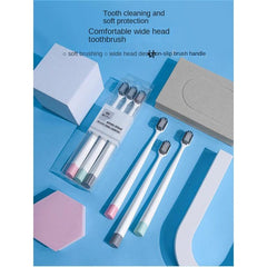 3pcs Wide Head Bamboo Charcoal Toothbrush Soft Bristles