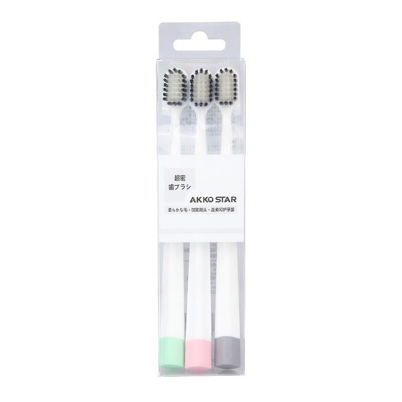 3pcs Wide Head Bamboo Charcoal Toothbrush Soft Bristles