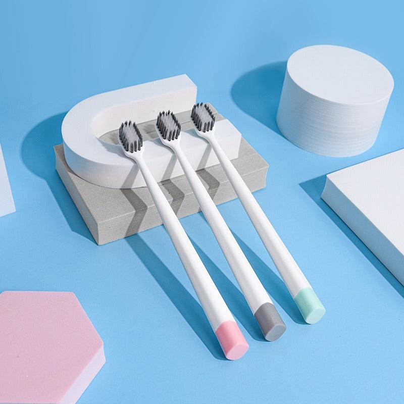 3pcs Wide Head Bamboo Charcoal Toothbrush Soft Bristles