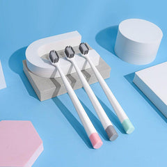 3pcs Wide Head Bamboo Charcoal Toothbrush Soft Bristles