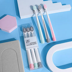 3pcs Wide Head Bamboo Charcoal Toothbrush Soft Bristles