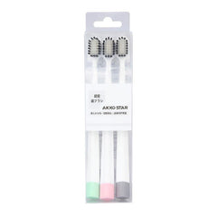 3pcs Wide Head Bamboo Charcoal Toothbrush Soft Bristles