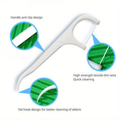 100 Disposable Dental Floss Picks in Packages, Hygienic Toothpicks, Travel Stick