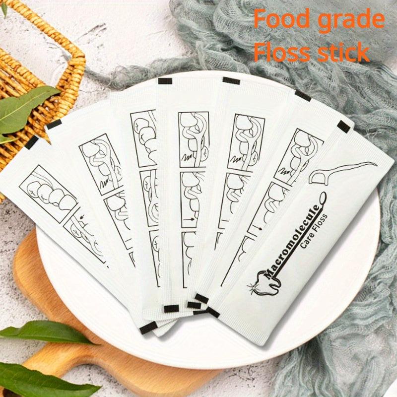 100 Disposable Dental Floss Picks in Packages, Hygienic Toothpicks, Travel Stick