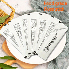100 Disposable Dental Floss Picks in Packages, Hygienic Toothpicks, Travel Stick