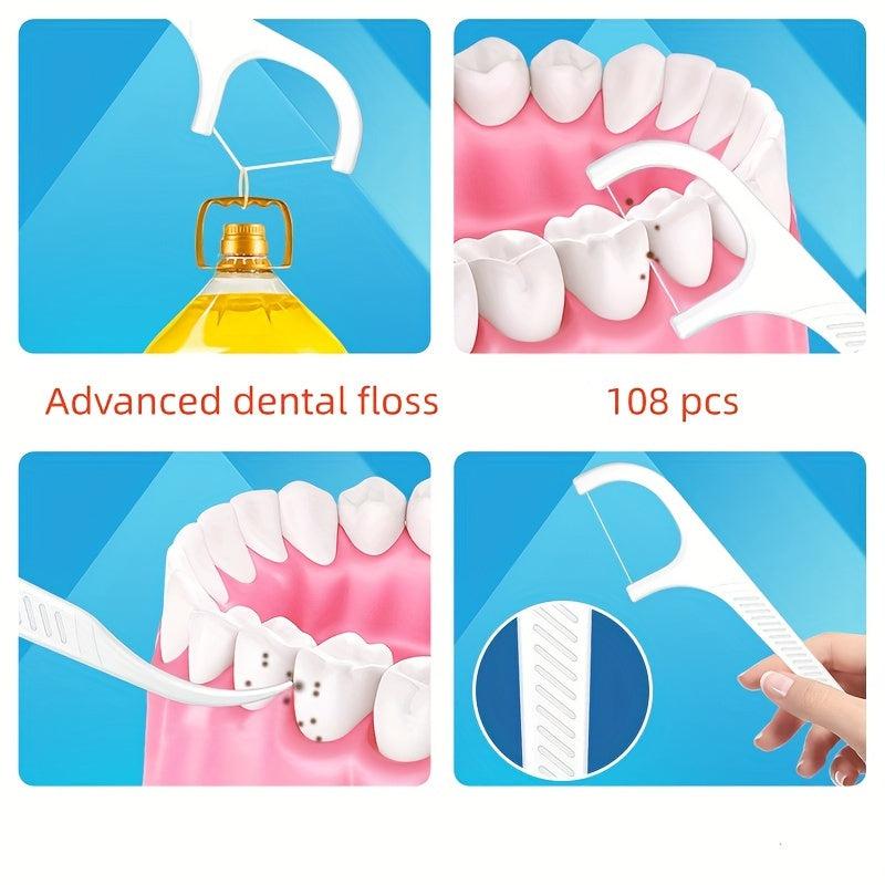 108pcs Disposable Floss Stick High Pull Portable Household Dental Care