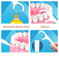 108pcs Disposable Floss Stick High Pull Portable Household Dental Care