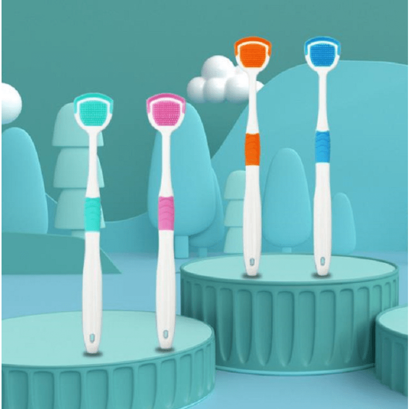 Silicone Tongue Scraper Teeth Cleaning Brush