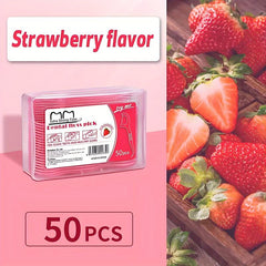 50pcs Thin Smooth Disposable Floss Fruit Flavor Sticks Individually Packaged