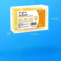 50pcs Thin Smooth Disposable Floss Fruit Flavor Sticks Individually Packaged