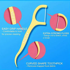 50pcs Thin Smooth Disposable Floss Fruit Flavor Sticks Individually Packaged
