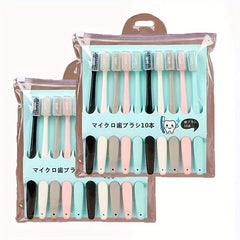10pcs Adult Fine Bristle Toothbrush for Oral Cleaning