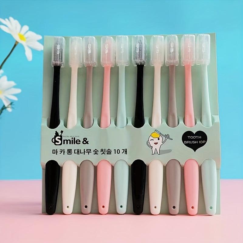 10pcs Adult Fine Bristle Toothbrush for Oral Cleaning