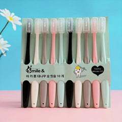 10pcs Adult Fine Bristle Toothbrush for Oral Cleaning