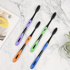 5pcs Portable Toothbrushes Wide Brush Head Fine Silk Mouth Clean