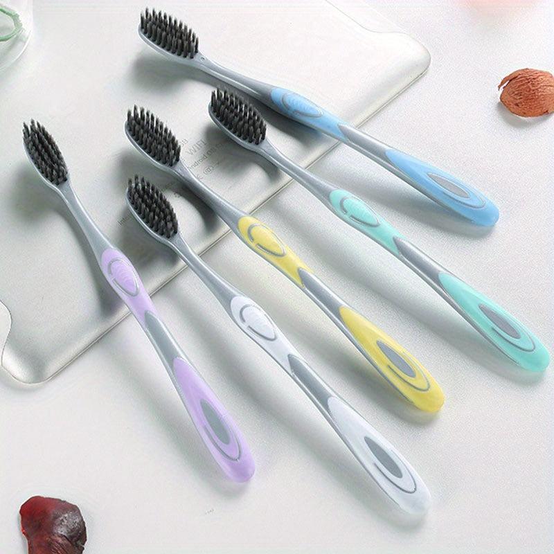 5pcs Portable Toothbrushes Wide Brush Head Fine Silk Mouth Clean