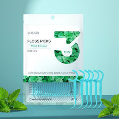 100pcs Dental Floss Sticks: Portable Pack for Teeth Care