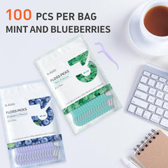 100pcs Dental Floss Sticks: Portable Pack for Teeth Care