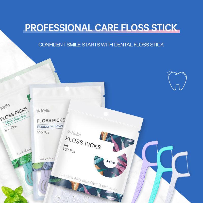 100pcs Dental Floss Sticks: Portable Pack for Teeth Care