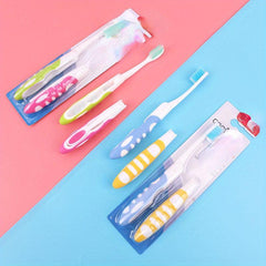 2pcs Folding Toothbrush Portable Manual Disposable Travel Toothbrush Set