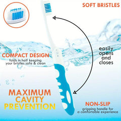 2pcs Folding Toothbrush Portable Manual Disposable Travel Toothbrush Set