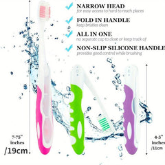 2pcs Folding Toothbrush Portable Manual Disposable Travel Toothbrush Set