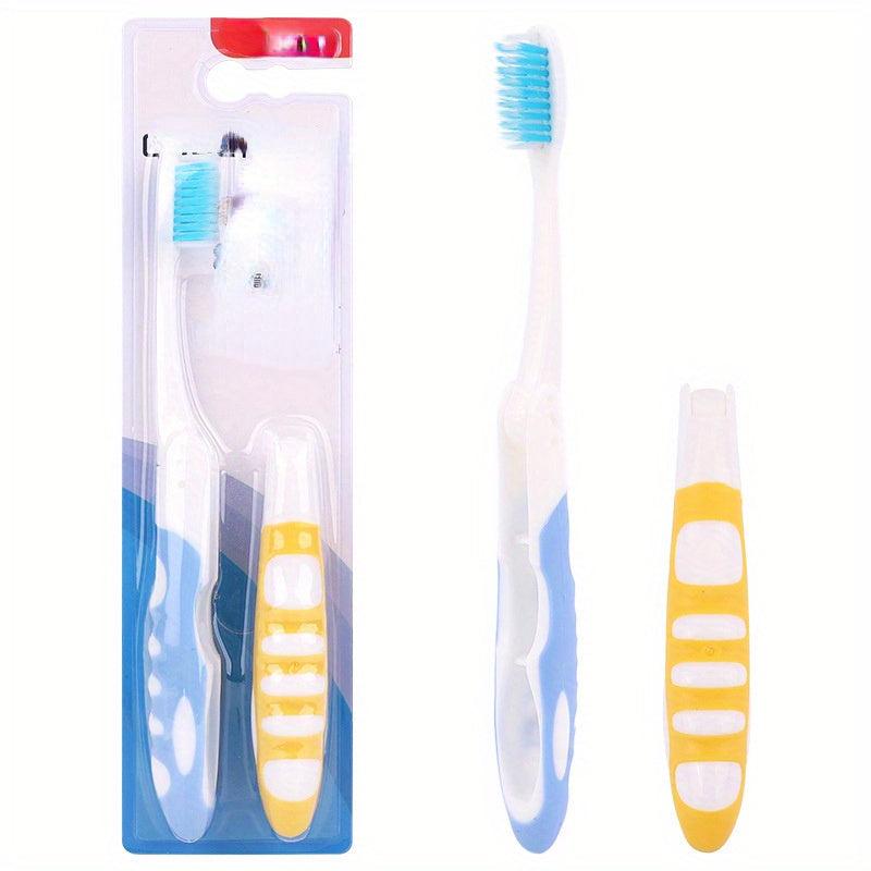2pcs Folding Toothbrush Portable Manual Disposable Travel Toothbrush Set