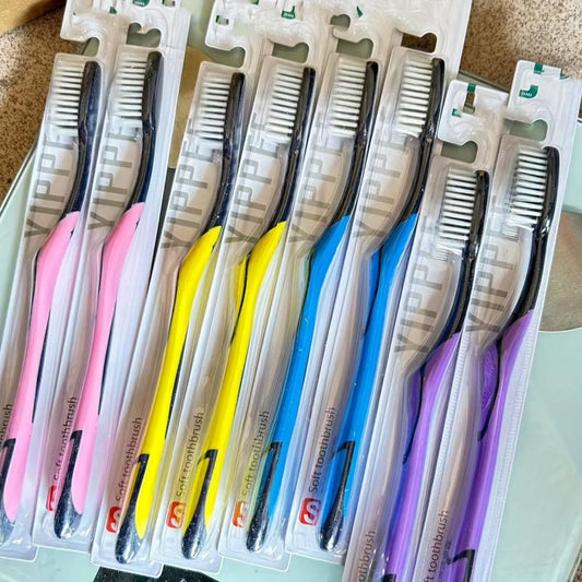 8pcs Soft Bristles Adult Toothbrushes Individually Wrapped