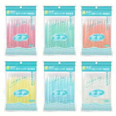 100 Bags Fish Bone Toothpicks Double-headed Disposable Teeth Cleaning Brush