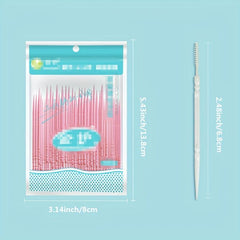 100 Bags Fish Bone Toothpicks Double-headed Disposable Teeth Cleaning Brush