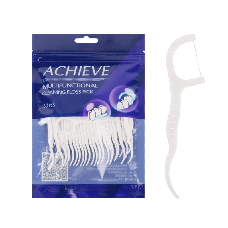 Portable Automatic Floss Box with 10 Dental Floss & 500 Cleaning Sticks