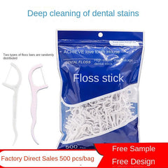 Portable Automatic Floss Box with 10 Dental Floss & 500 Cleaning Sticks