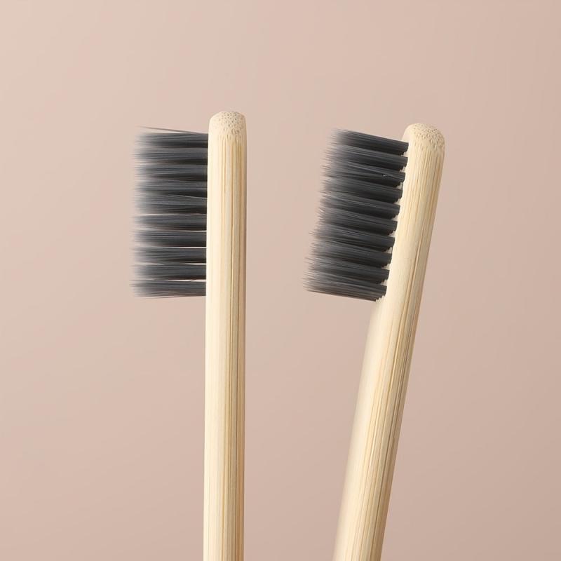 6pcs Bamboo Toothbrush Soft Charcoal Bristle