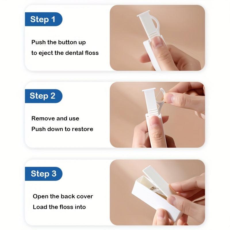 Portable Automatic Flossing Case with 9 Dental Floss