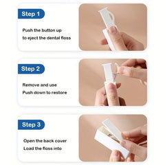 Portable Automatic Flossing Case with 9 Dental Floss