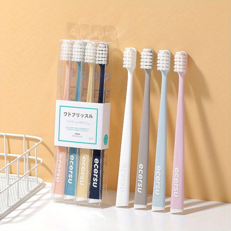4pcs Antibacterial Toothbrushes for Adults Soft Bristles Household Use