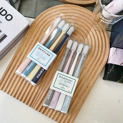4pcs Antibacterial Toothbrushes for Adults Soft Bristles Household Use