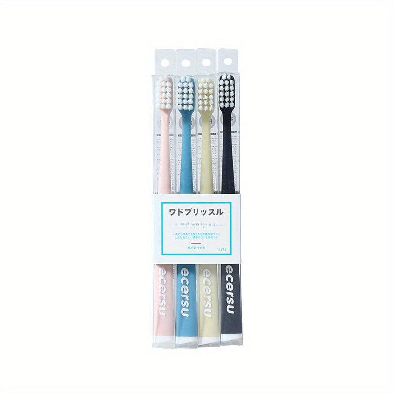 4pcs Antibacterial Toothbrushes for Adults Soft Bristles Household Use