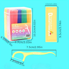 50pcs Colorful Fruit Dental Floss & Toothpicks Pack