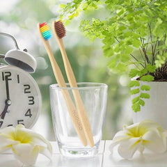 10pcs Biodegradable Bamboo Toothbrushes BPA Soft Bristles Natural Eco Friendly