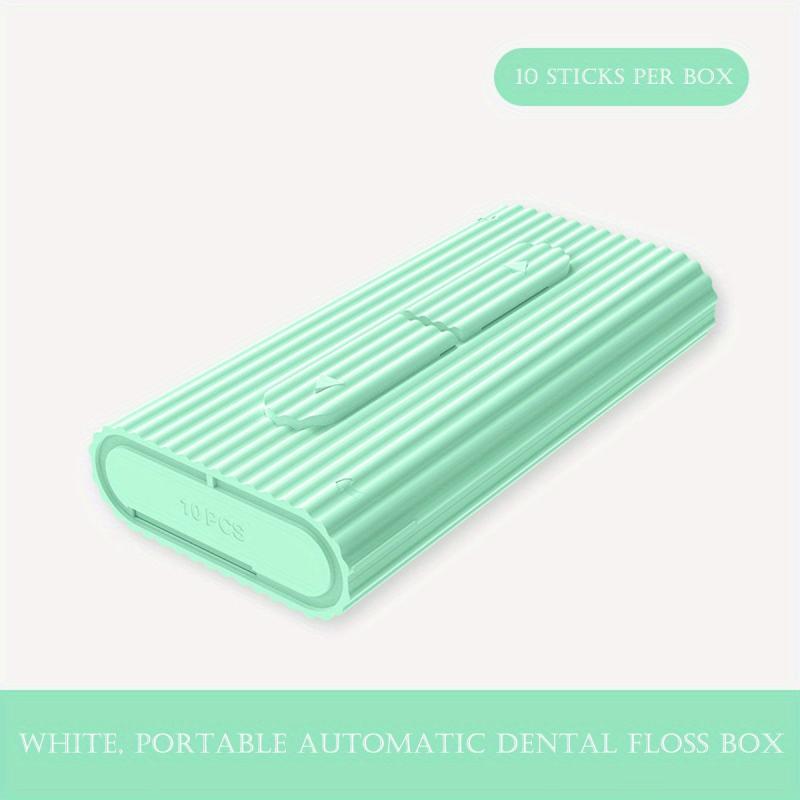 Portable Toothpick Flossing Stick Box with 10 Disposable Dental Floss Picks