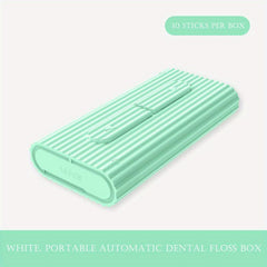 Portable Toothpick Flossing Stick Box with 10 Disposable Dental Floss Picks
