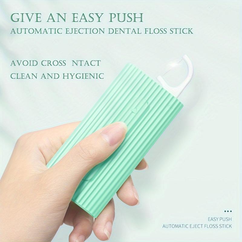 Portable Toothpick Flossing Stick Box with 10 Disposable Dental Floss Picks